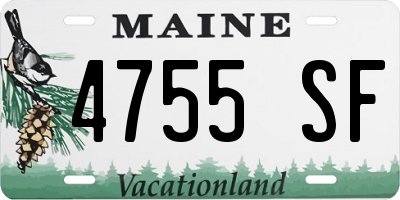 ME license plate 4755SF