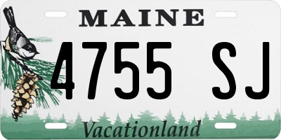 ME license plate 4755SJ