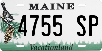 ME license plate 4755SP