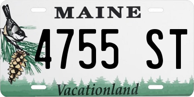 ME license plate 4755ST