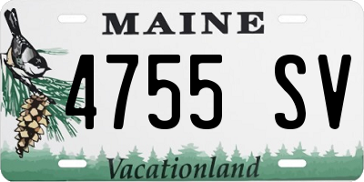 ME license plate 4755SV