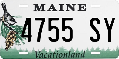ME license plate 4755SY