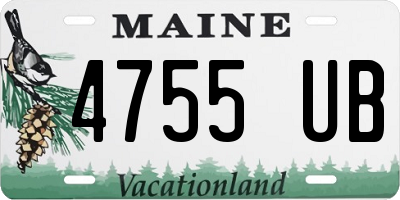 ME license plate 4755UB