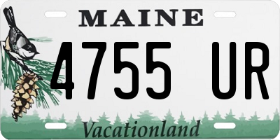 ME license plate 4755UR