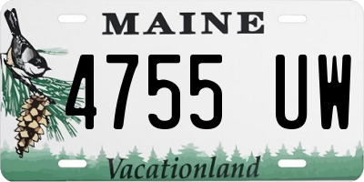 ME license plate 4755UW