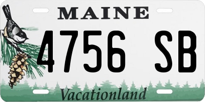 ME license plate 4756SB