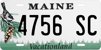 ME license plate 4756SC