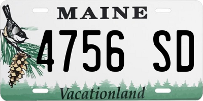 ME license plate 4756SD