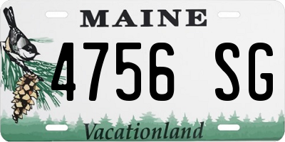 ME license plate 4756SG