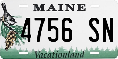 ME license plate 4756SN
