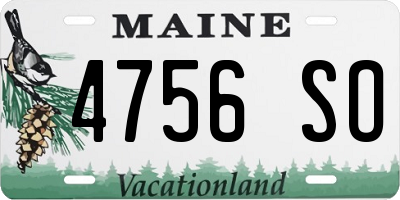 ME license plate 4756SO