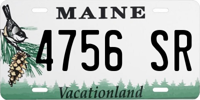 ME license plate 4756SR