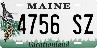 ME license plate 4756SZ