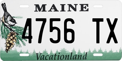 ME license plate 4756TX