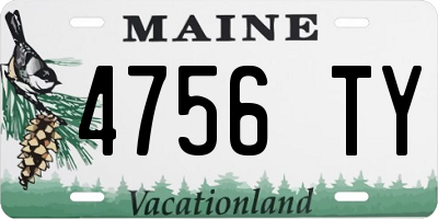ME license plate 4756TY