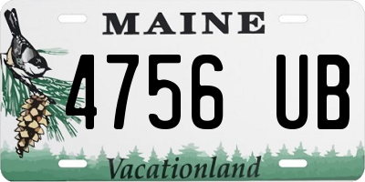 ME license plate 4756UB