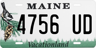 ME license plate 4756UD