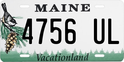 ME license plate 4756UL