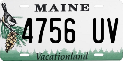 ME license plate 4756UV