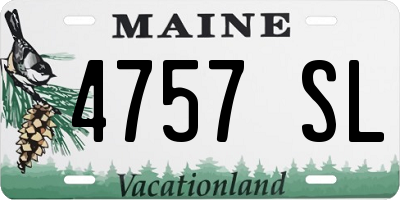 ME license plate 4757SL