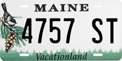 ME license plate 4757ST