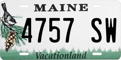 ME license plate 4757SW