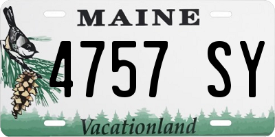 ME license plate 4757SY