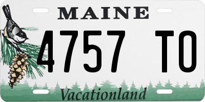 ME license plate 4757TO