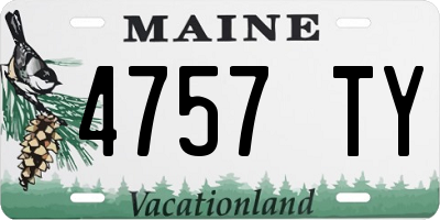 ME license plate 4757TY