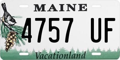 ME license plate 4757UF