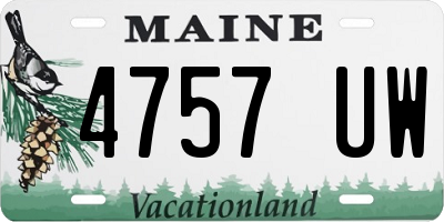 ME license plate 4757UW