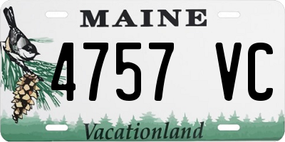 ME license plate 4757VC