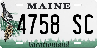 ME license plate 4758SC