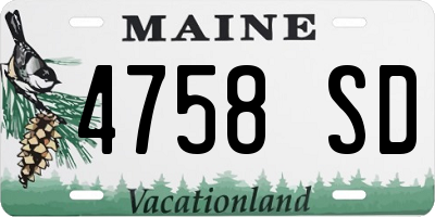 ME license plate 4758SD
