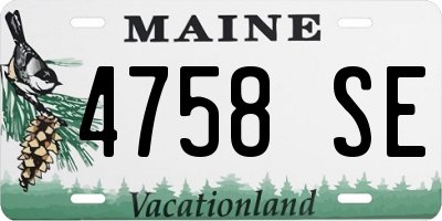 ME license plate 4758SE