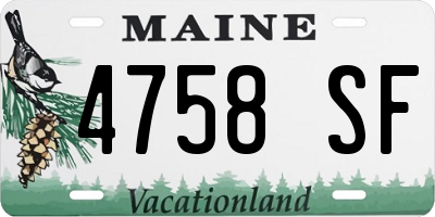 ME license plate 4758SF
