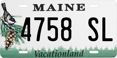 ME license plate 4758SL