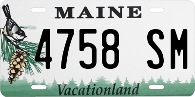 ME license plate 4758SM