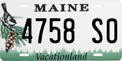 ME license plate 4758SO