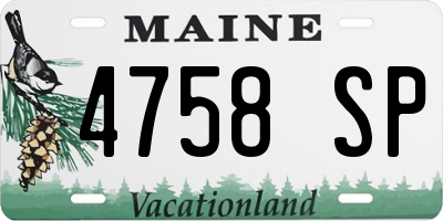 ME license plate 4758SP