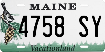 ME license plate 4758SY