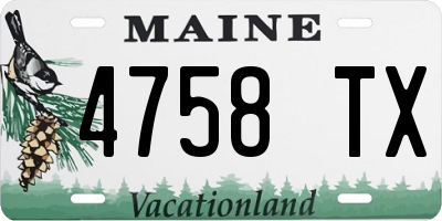 ME license plate 4758TX