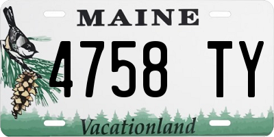 ME license plate 4758TY