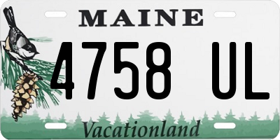 ME license plate 4758UL