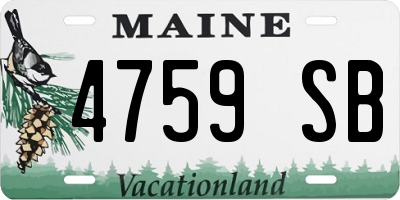 ME license plate 4759SB