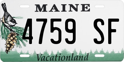 ME license plate 4759SF