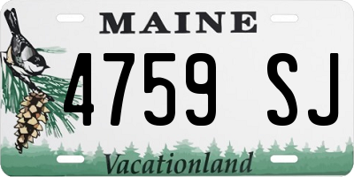 ME license plate 4759SJ