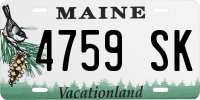 ME license plate 4759SK