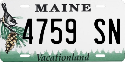 ME license plate 4759SN