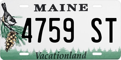ME license plate 4759ST